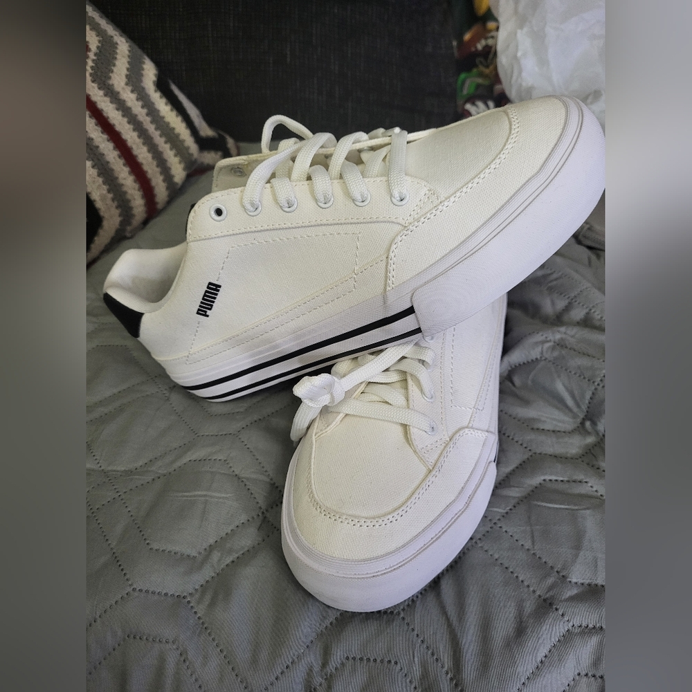 New Puma Men's White Court Classic Vulc Sneakers Size 10